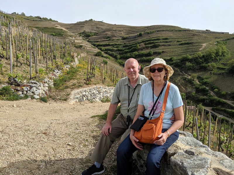 Pete and June in the hills above Hermitage